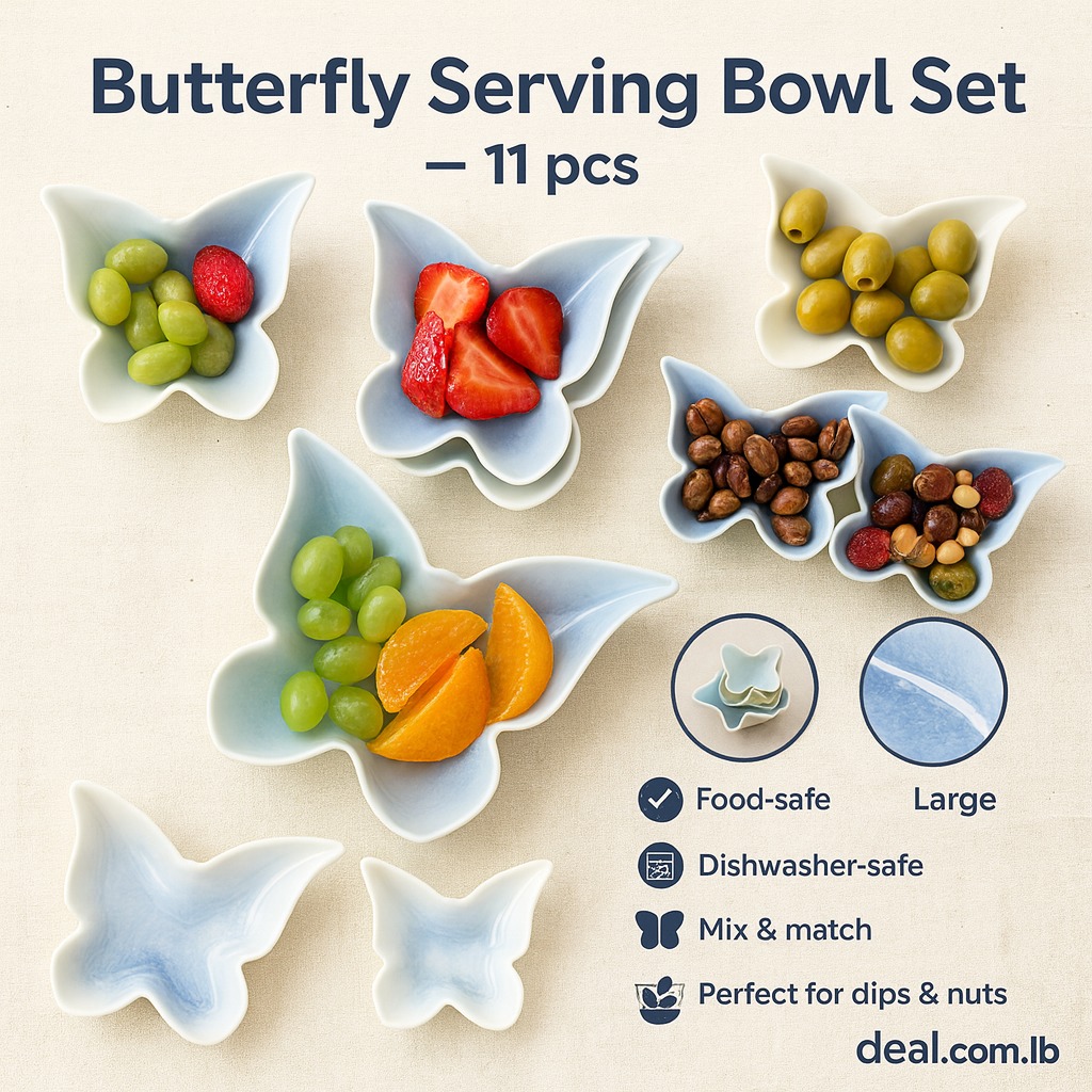 طقم سفرة فراشة 11 قطعة | Butterfly Dinner Set